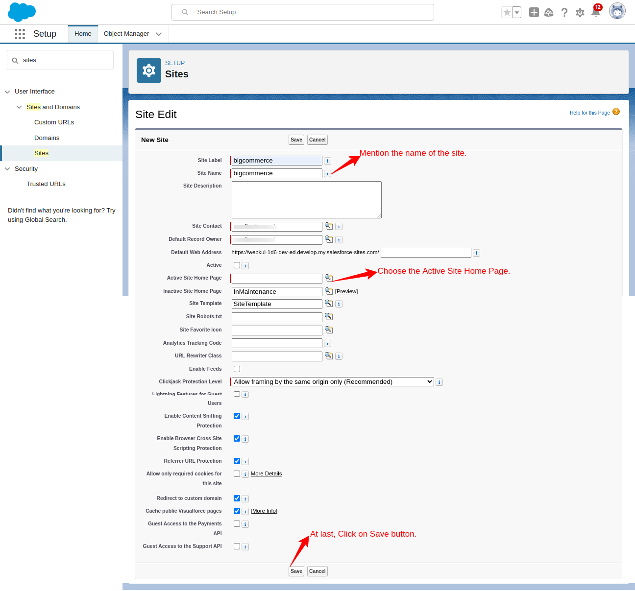 Sitesname-Salesforce-connector